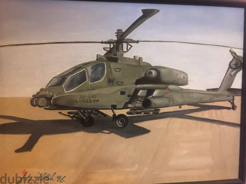 Painting of an Apache helicopter 0