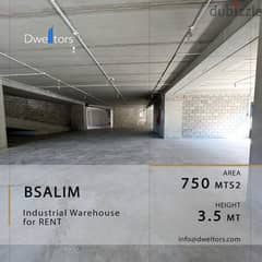 Warehouse for rent in BSALIM - 750 MT2 - 3.5 M Height 0