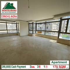295000$ Cash Payment!! Apartment for sale in Cornich El Mazraa!! 0