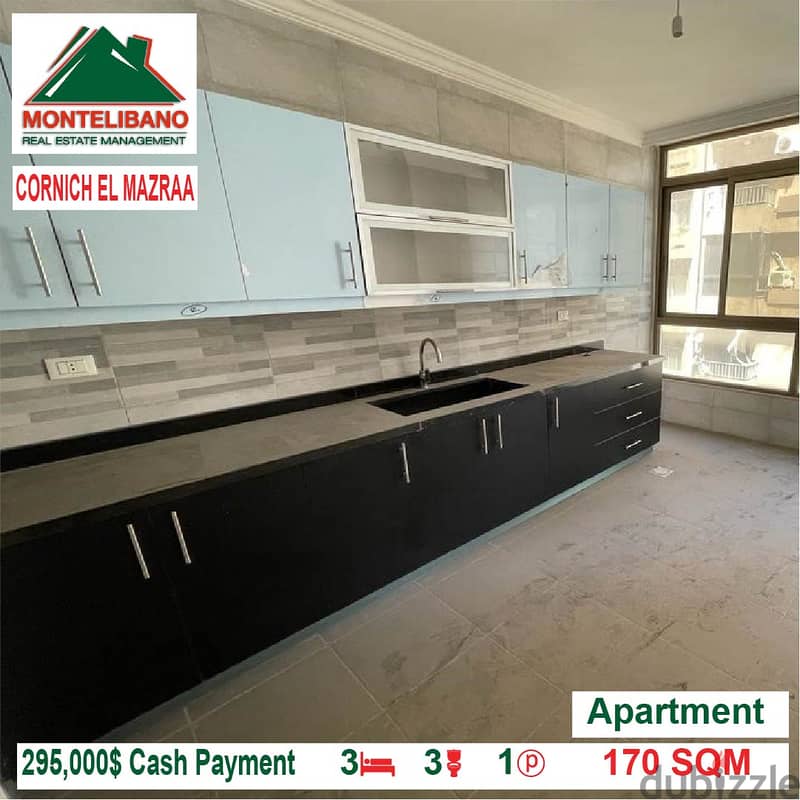 295000$ Cash Payment!! Apartment for sale in Cornich El Mazraa!! 2