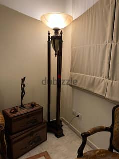 REDUCED $ Lighting fixture, upright light, solid wood