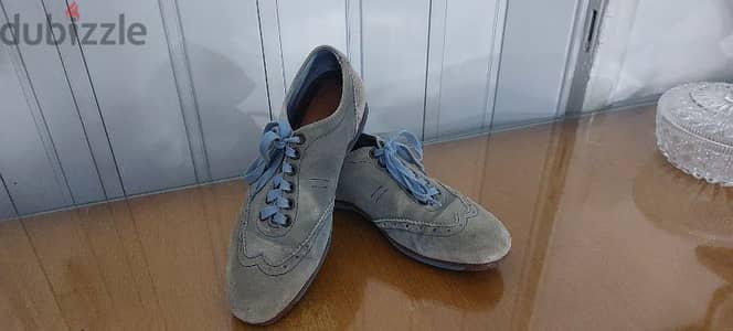 Italian florence invecchiato handmade nubuck shoes  size 41/42