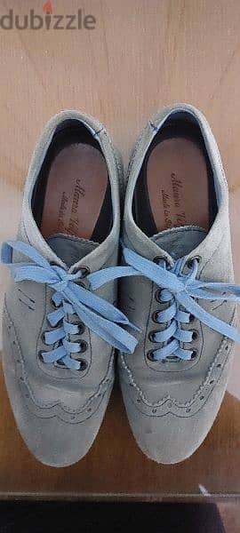 Italian florence invecchiato handmade nubuck shoes  size 41/42 3