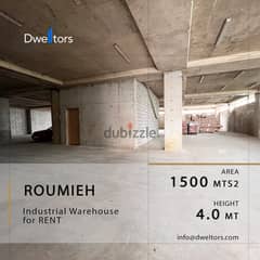 Warehouse for rent in ROUMIEH - 1500 MT2 - 4.0 M Height 0