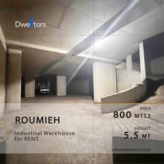 Warehouse for rent in ROUMIEH - 820 MT2 - 5.5 M Height