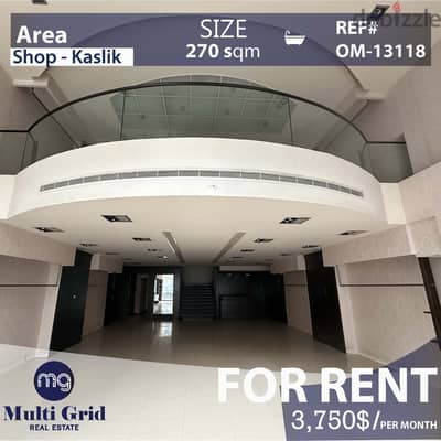 OM-13118 / Shop for Rent in Kaslik, محل للإيجار في الكسليك