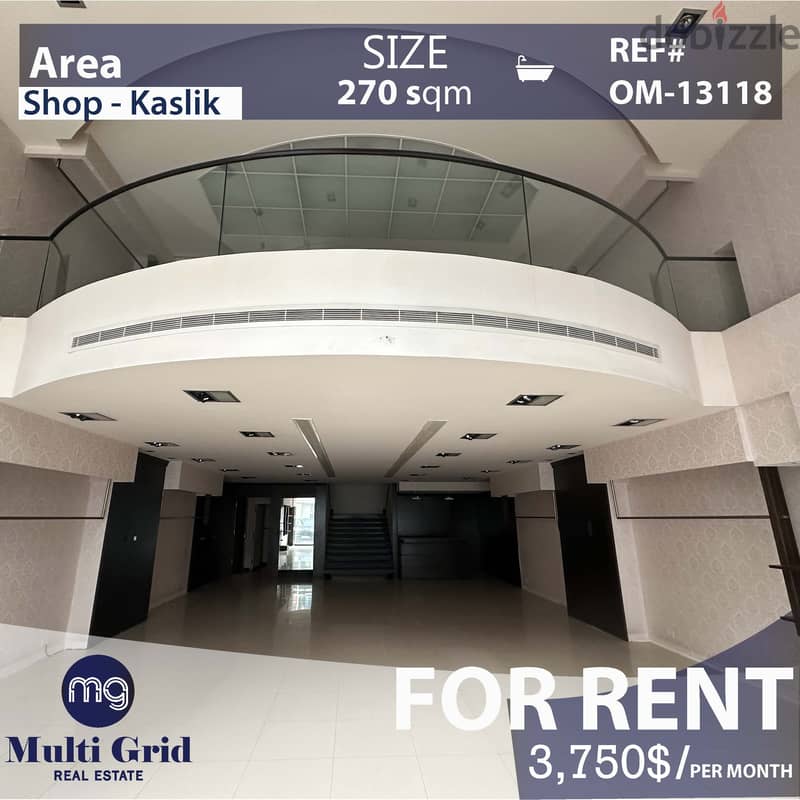 OM-13118, Shop for Rent in Kaslik, محل للإيجار في الكسليك 0