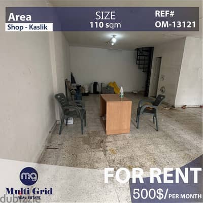 OM-13121/ Duplex Shop for Rent in Kaslik محل دوبلكس للإيجار في الكسليك