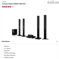 LG Home Theater Surround system LHD657 | DVD HTS