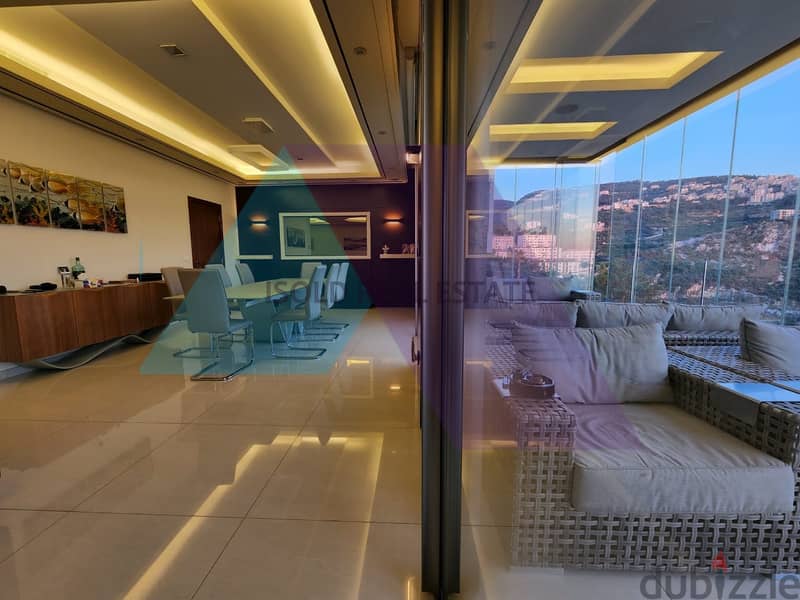 Furnished 280 m2 apartment +open mountain/sea view for sale in Rabweh 1