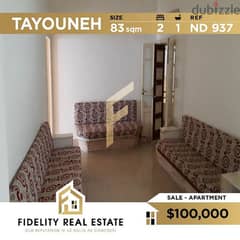 Apartment for sale in Tayouneh ND937 0