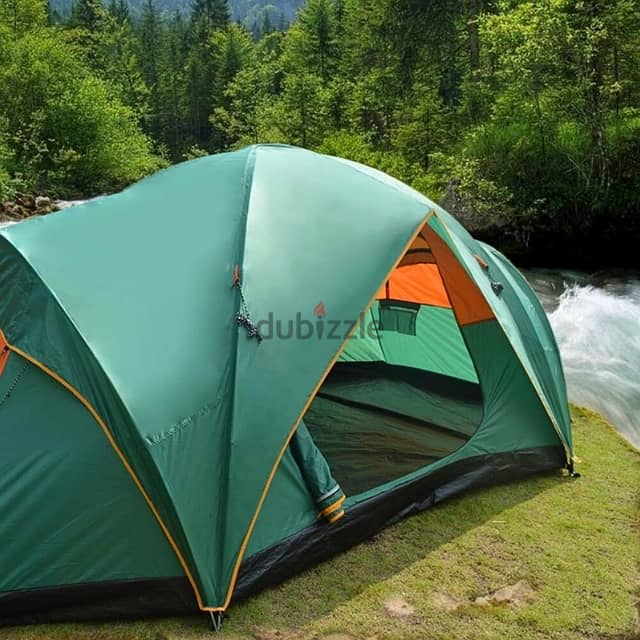 Large Family Camping Tent, Outdoor Army Green Garden Tent, 8 People 1