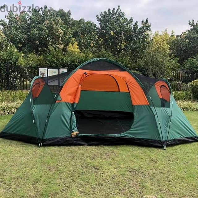 Large Family Camping Tent, Outdoor Army Green Garden Tent, 8 People 3