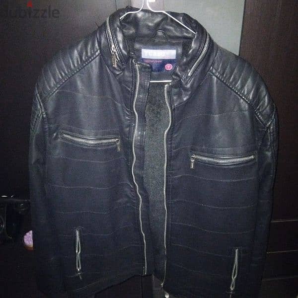 Black leather jacket, premium quality, brand new. size large 0