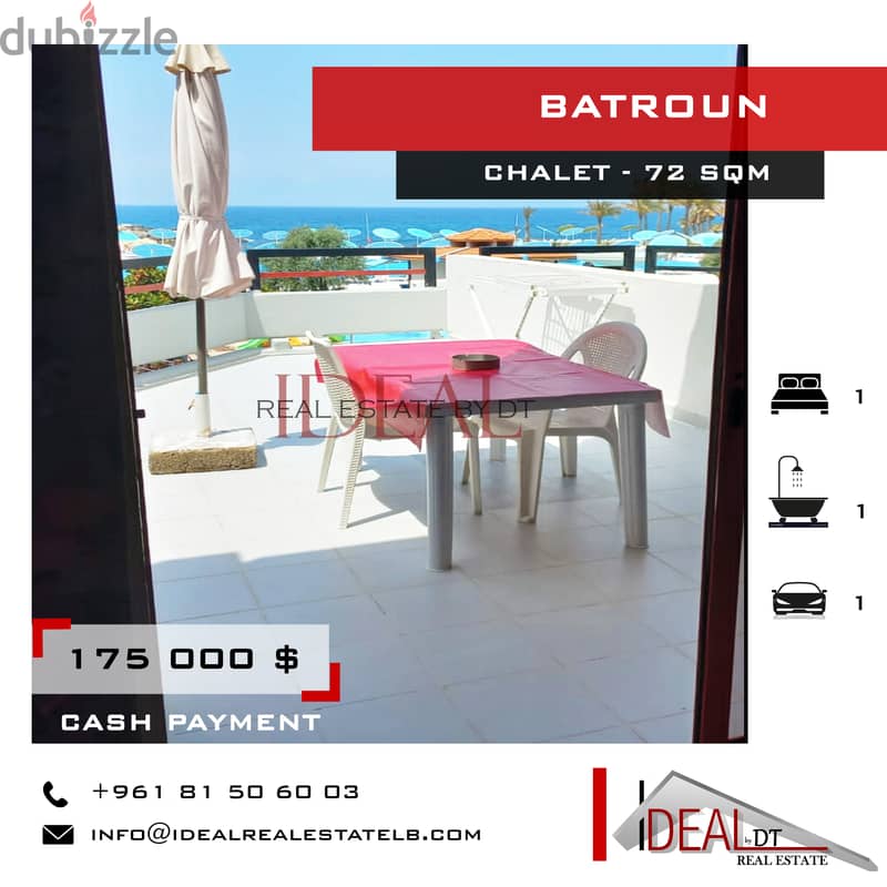 Fully furnished chalet for sale in BATROUN 72 sqm  REF#JCF3315 0