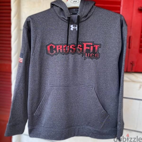 UNDER ARMOUR Cross Fit Grey Fleeced Hoodie. 1