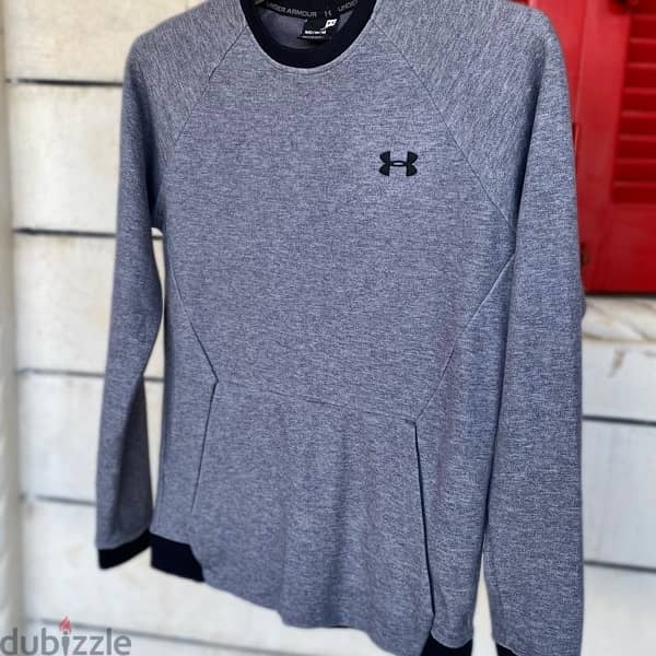 UNDER ARMOUR Grey Long Sleeve Fleeced Sweater. 2