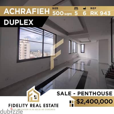 Penthouse Duplex for sale in Achrafieh RK943