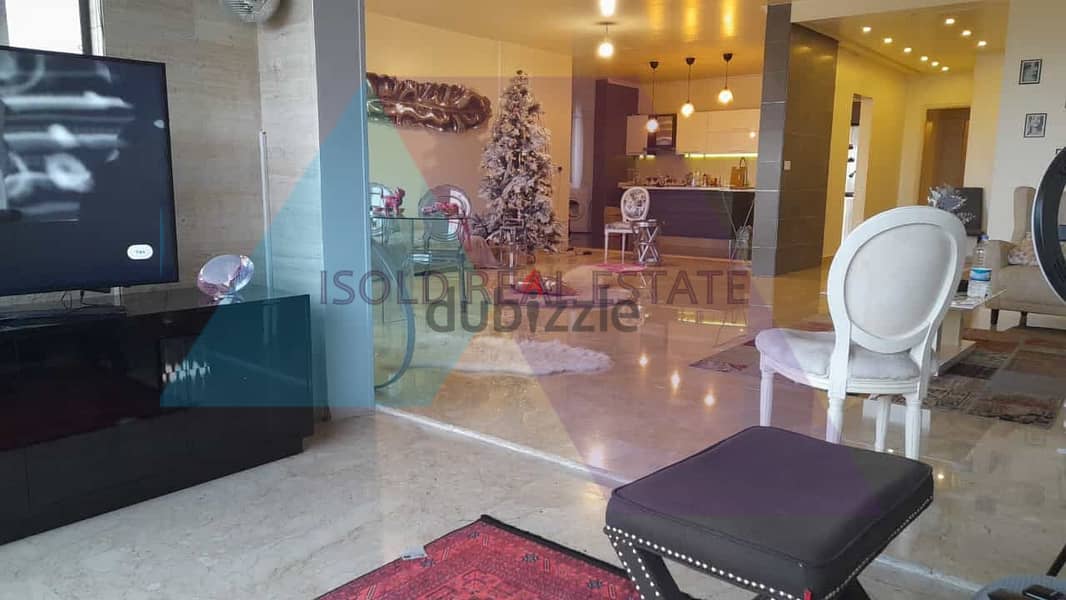 Decorated &Furnished 220m2 apartment+sea view for rent in Haret Sakher 1