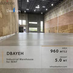 Warehouse for rent in DBAYEH - 960 MT2 - 5.0 MT Height 0