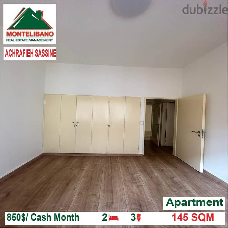 850$/Cash Month!! Apartment for rent in Achrafieh Sassine!! 1