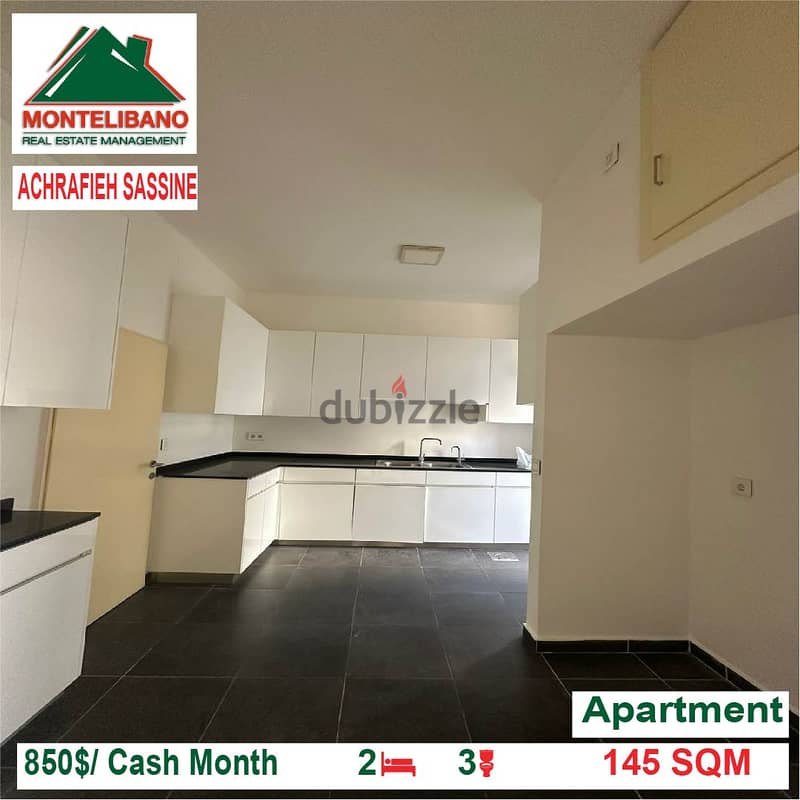850$/Cash Month!! Apartment for rent in Achrafieh Sassine!! 2
