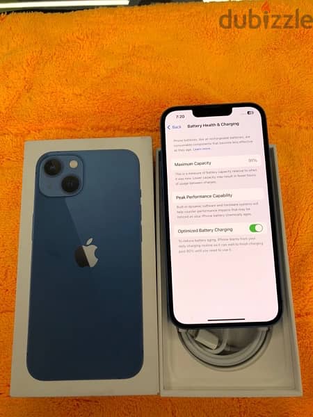 iphone 13-256G  blue color bh 91% 2