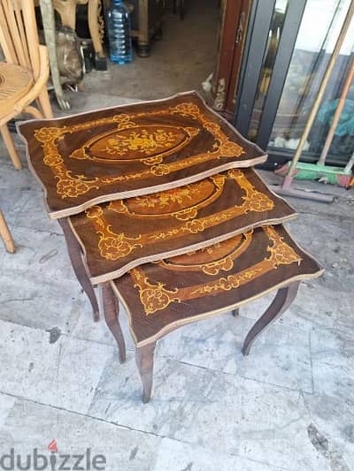 طقم طاولات جيغون مميز مركتري من الروائع شغل فني مميز لقطة  table jogon