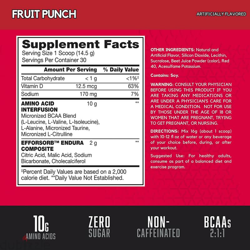 BSN Amino X (30 Servings) Fruit Punch (10g Amino Acids) 2