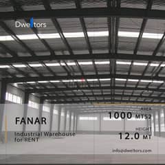 Hangar for rent in FANAR - 1000 MT2 - 12 MT Height 0