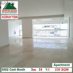850$/Cash Month!! Apartment for rent in Koraytem!!