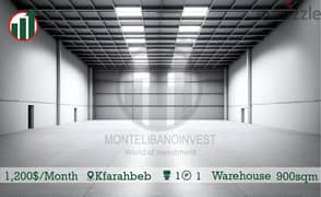 900 sqm!Warehouse for rent in Kfarahbeb!