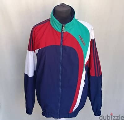 Original "Adidas" Multicolored Vintage Track Top Jacket Size Men Large