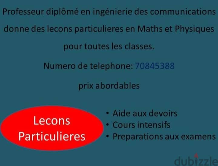 Private lessons in maths and physics 0