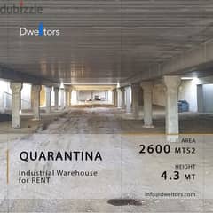 Warehouse for rent in QUARANTINA - 2600 MT2 - 4.3 MT Height 0