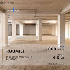 Warehouse for rent in ROUMIEH - 1000 MT2 - 4.0 MT Height 0