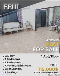 220 sqm Apartment for Sale in Adonis Prime Location - 520$/Sqm 0