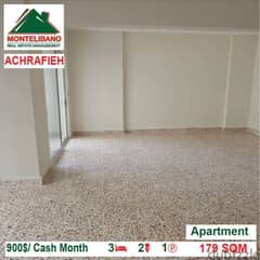 900$/Cash Month!! Apartment for rent in Achrafieh!! 0