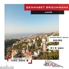 Land  for sale in Qennabet Broummana 513 sqm ref#WT18104 0