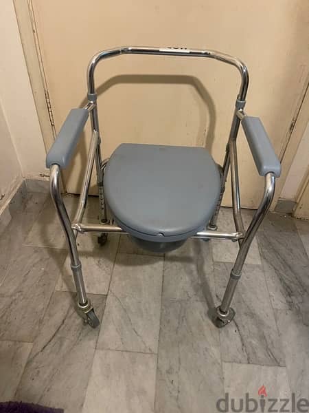 Medical chair toilet with wheels mint condition 1