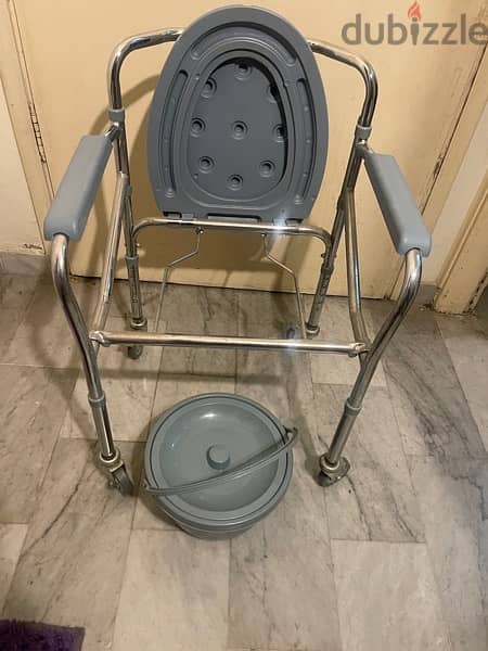Medical chair toilet with wheels mint condition 3