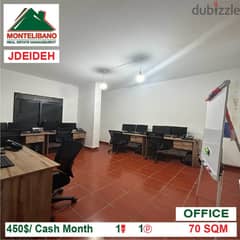450$/Cash Month!! Office for rent in Jdeideh!! 0