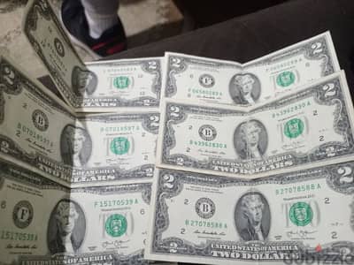 we have up two nine 2$bills in a perfect condition