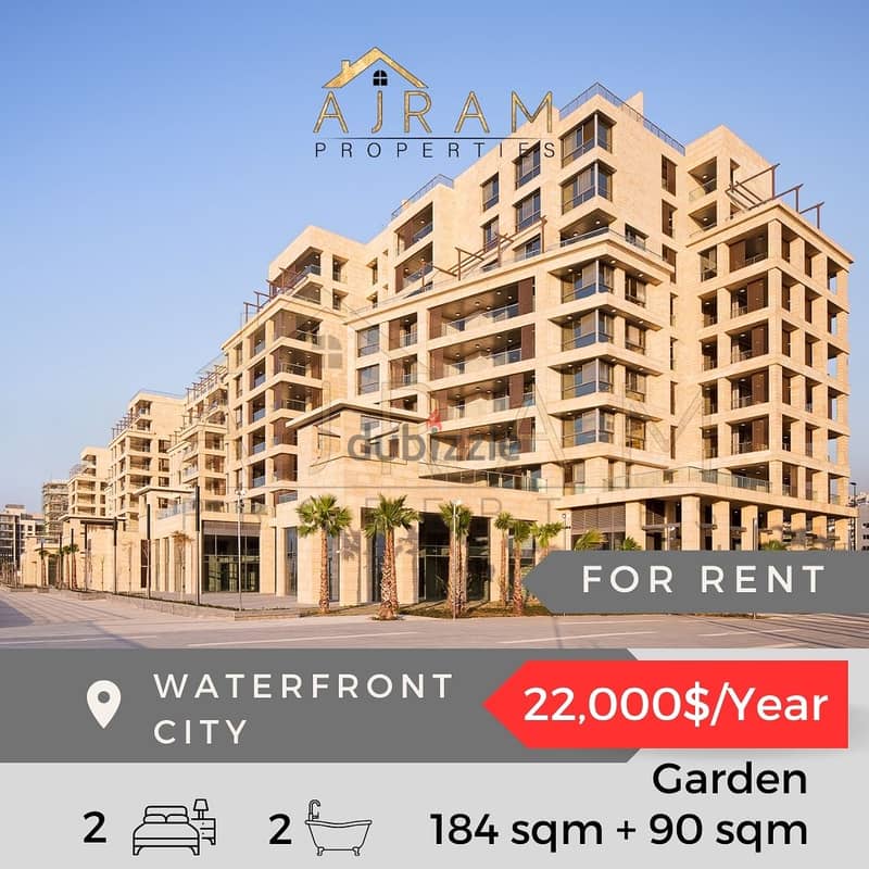 Dbayeh Waterfront | 184 sqm + 90 sqm Garden  | 22,000$/Year 0