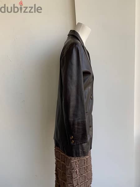 •Douglas chocolate brown genuine lamb leather coat made in Italy 2