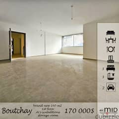 Boutchay | Brand New 3 Bedrooms Apartment | Balcony | 2 Parking Lots