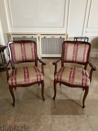 2 Wood Chairs with armrest