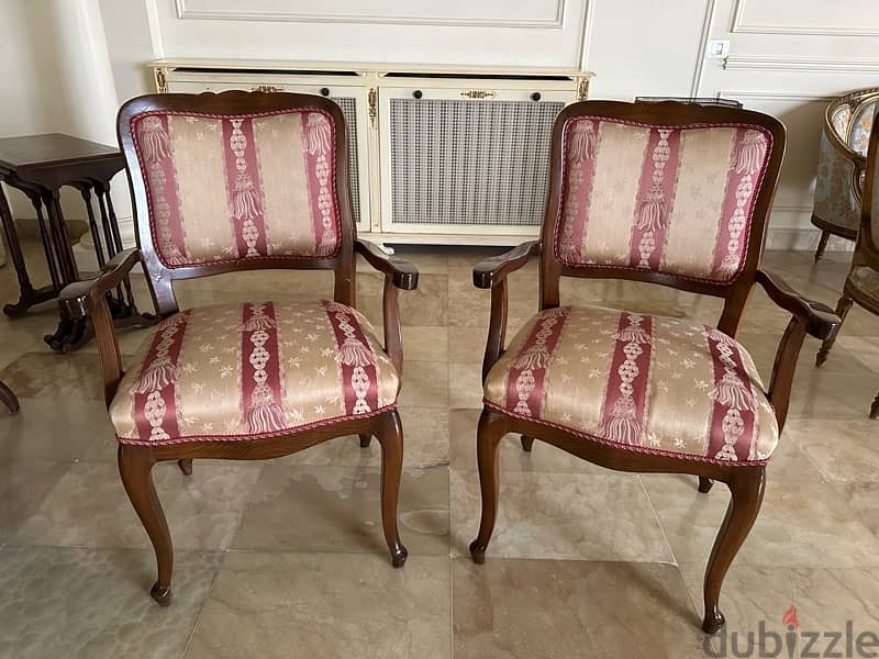 2 Wood Chairs with armrest 1