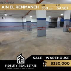 Warehouse for sale in Ain el remmaneh GA967