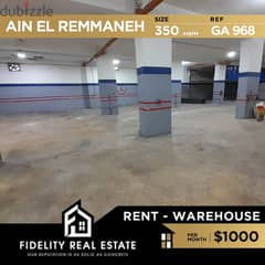 Warehouse for rent in Ain el remmaneh GA968